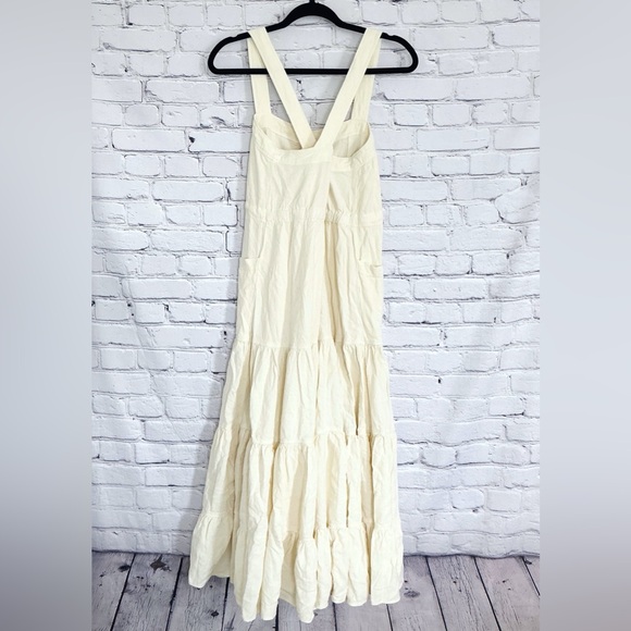 New Free People Catch the Breeze Dress Midi Ivory Linen Size XS Thanks - Picture 8 of 11